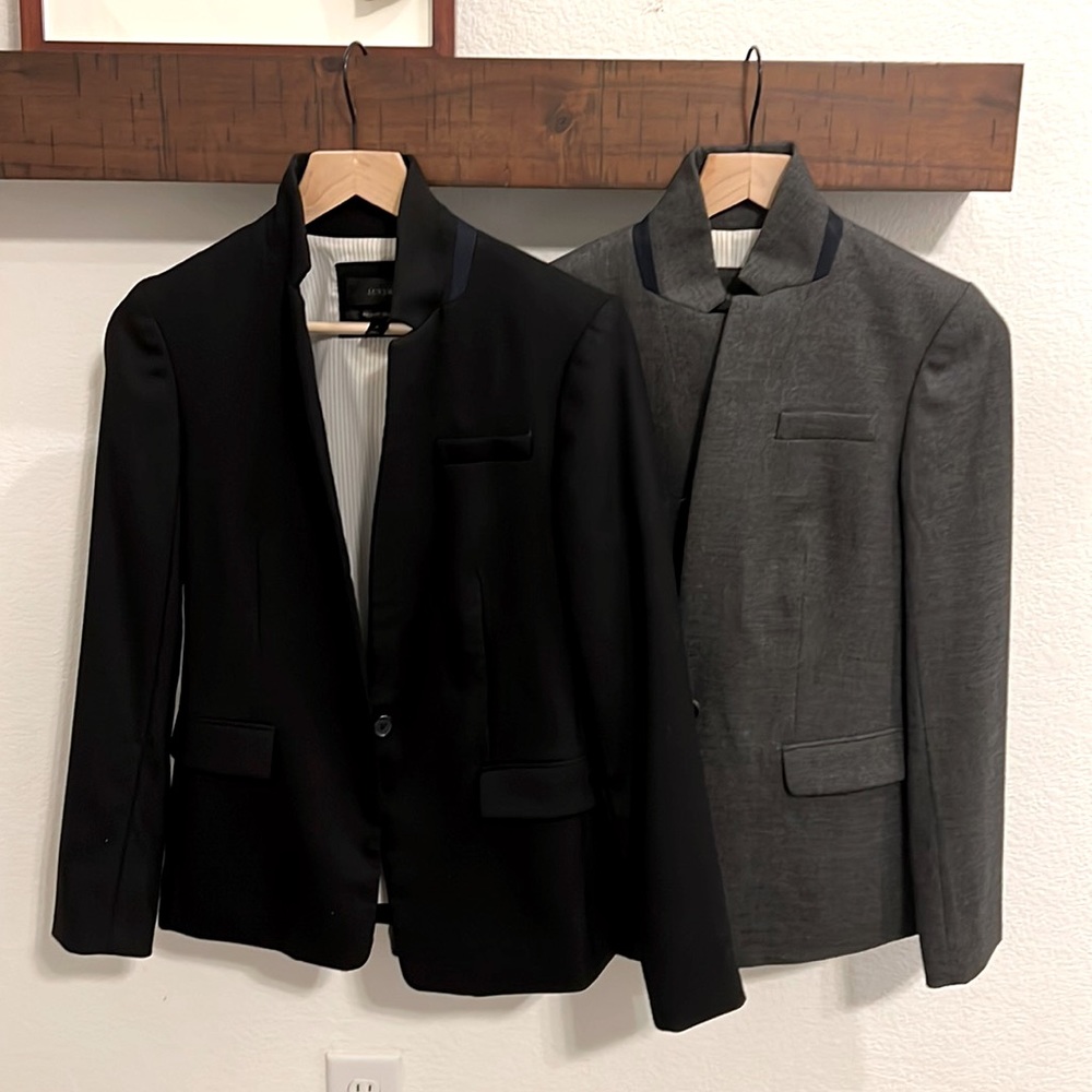 2 J Crew Regent Blazers. Charcoal and black.